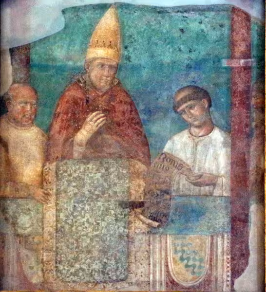 una affresco di Giotto con Bonifacio VIII che indice il primo Giubileo una affresco di Giotto con Bonifacio VIII che indice il primo Giubileo
