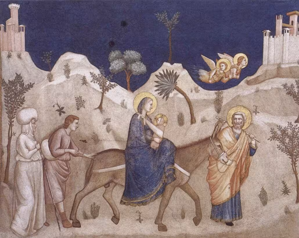 dipinto di Giotto: la fuga in Egitto